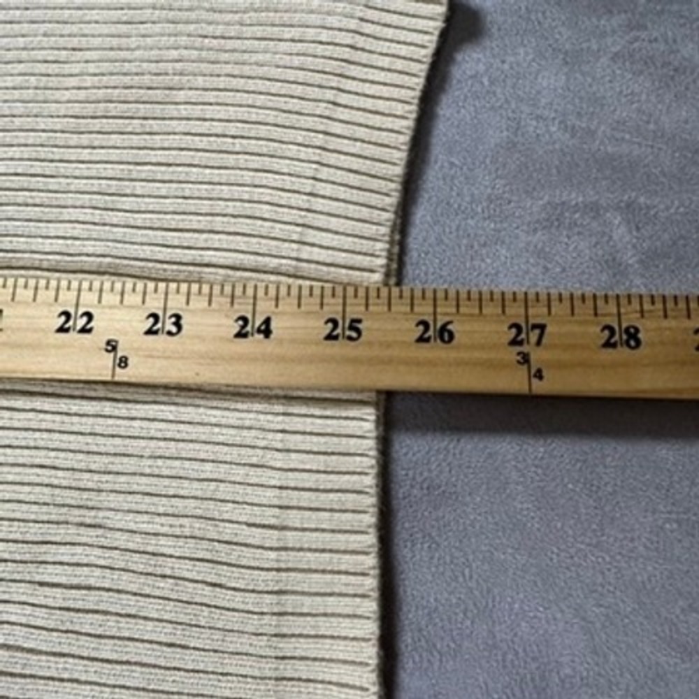 Vintage Banana Republic V-Neck Sweater Mens Ribbed Knit 100% Cotton Large Beige - Picture 3 of 7